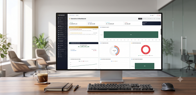 RiceERP Executive AI Dashboard Mockup